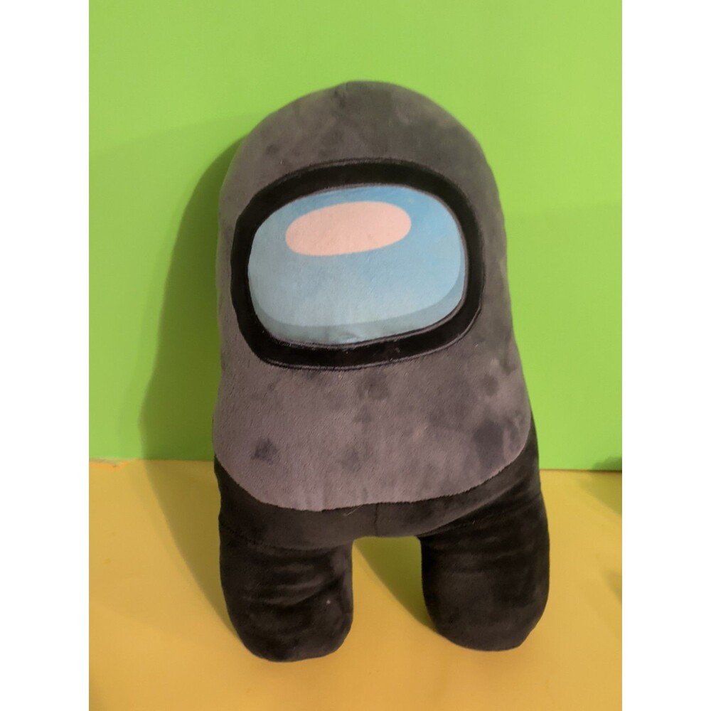 AMONG US BLACK GRAY CREWMATE STUFFED ANIMAL PLUSH 16" TOIKIDO